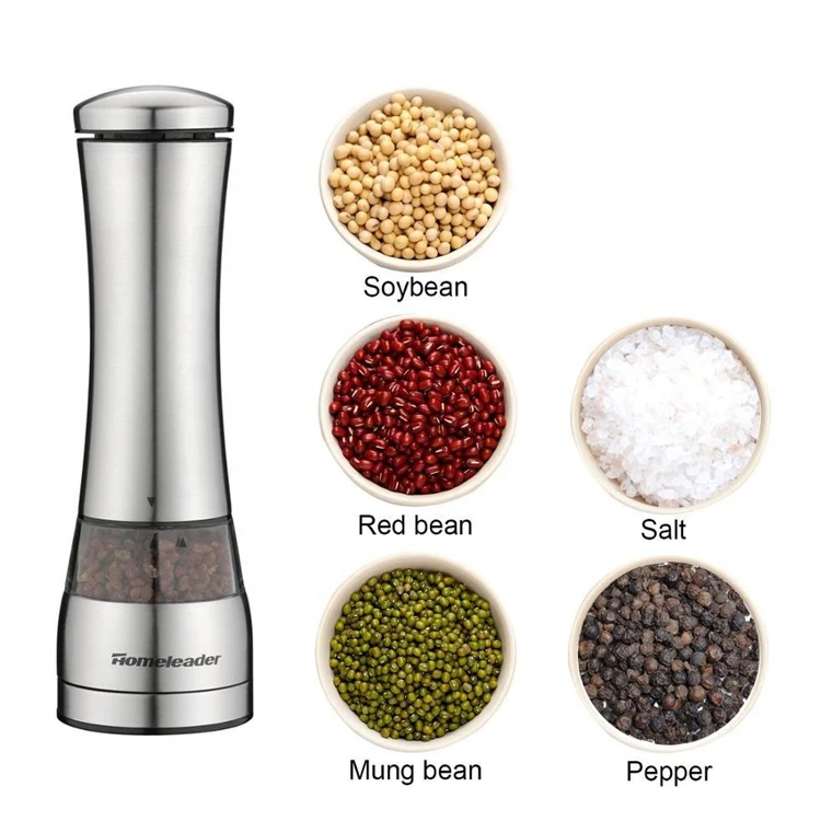 
K72 Stainless steel electric pepper grinder salt mill with adjustable coarseness ceramic mechanism 