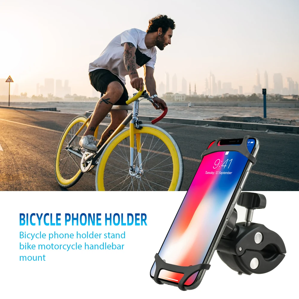 

Best Selling Silicone Smartphone Bike Mount 360 Degree Rotation Bike Mobile Phone Holder Phone Cradle Stand