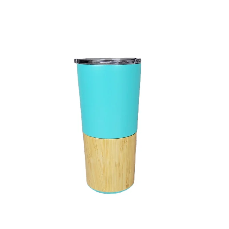 

20oz Original Bamboo Stainless Steel Bottle Coffee Mug Insulated Bamboo Travel Tumbler, Natural bamboo color