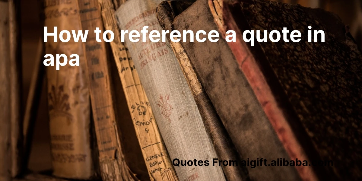 how to reference a quote in apa