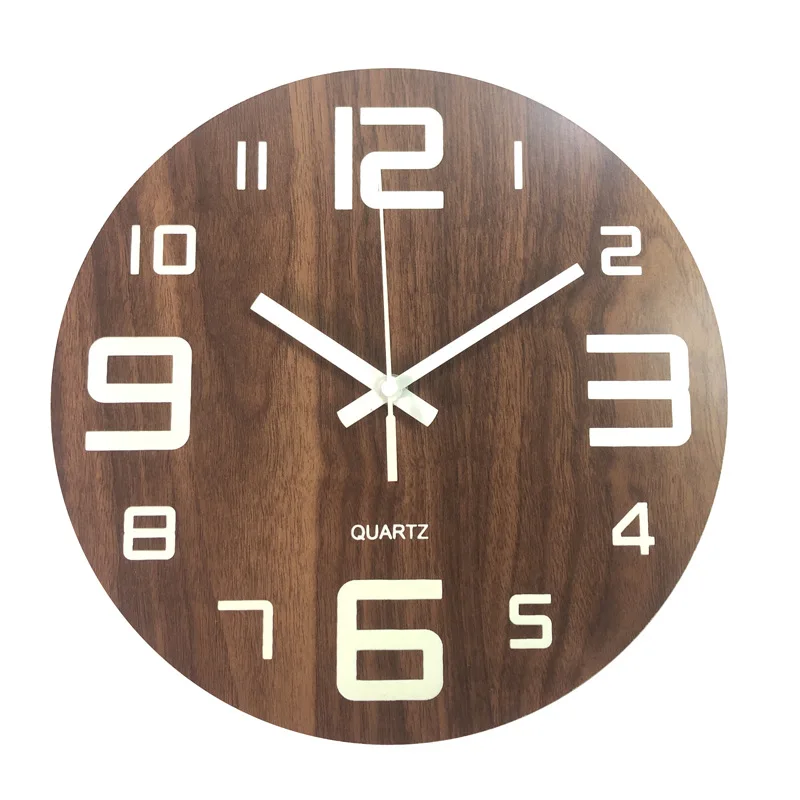 

home decorative cheap price luminous MDF wall clocks