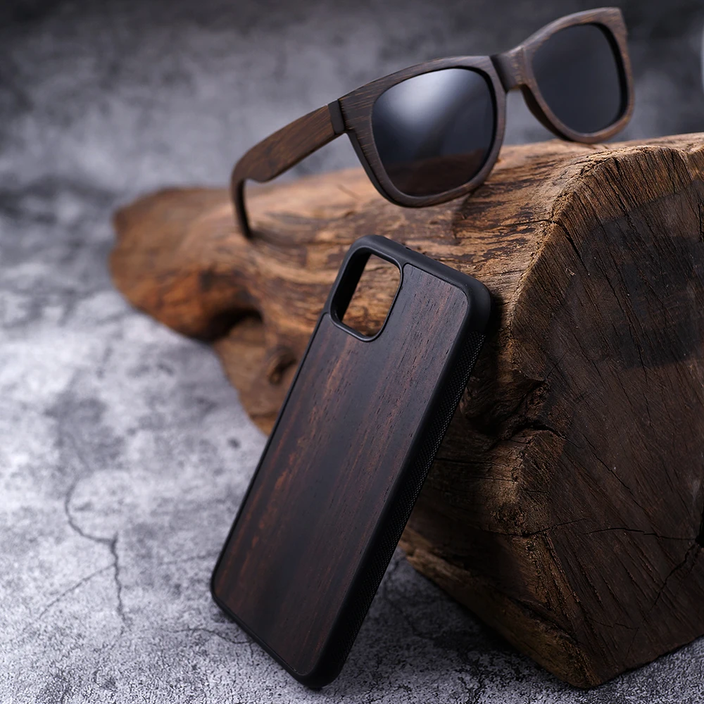 

OEM Logo or Pattern Natural Blank Wood Phone Case For iPhone 11 Pro Max Mobile Wood Case, Black