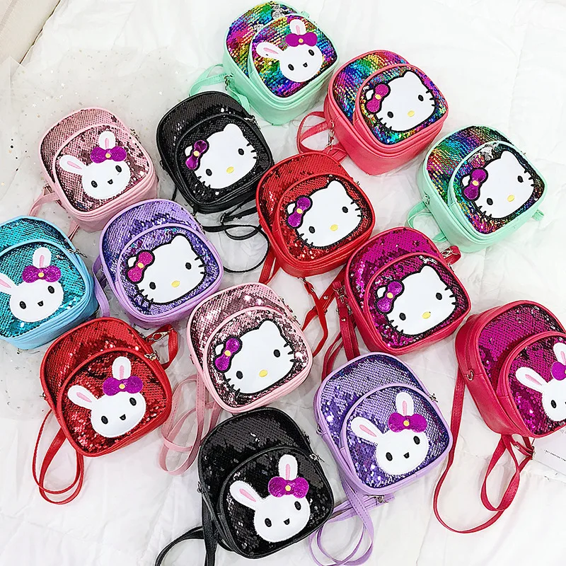 

2021 NEW fashion Trendy Sequin Glitter Kid Backpack Bag Cute Mini Sequin Bag Girl School Bag