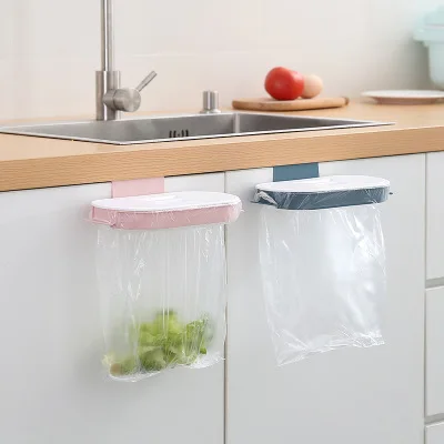 

Plastic Multifunctional Shelf Kitchen Cabinet Door Hanging Garbage Bag Bracket Garbage Storage Rack