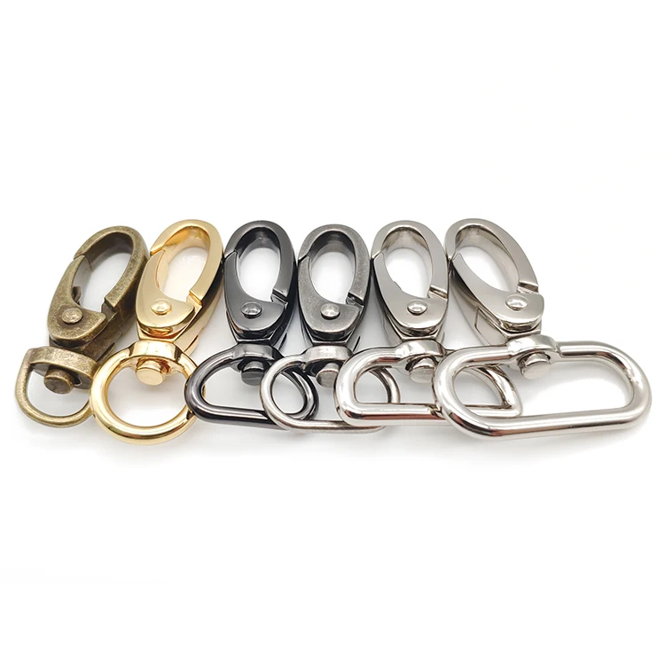 

Shiwang Wholesale Fashion Alloy Metal Buckle Adjustable Lanyard Dog Round Hook Small Loop Key Chain Swivel Snap Hook For Handbag, Nickel/gunmetal/anti-brass/light gold/customized