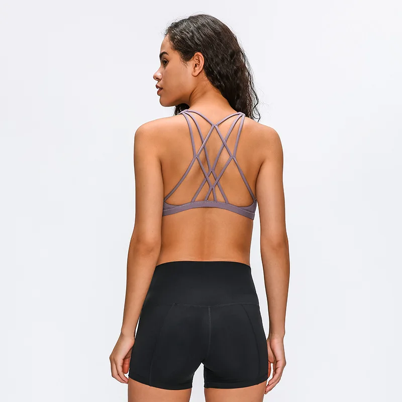 

Professional Manufacture Cheap Clothes Workout Sexy Cross Back Yoga Push Up Sport Bra Top Fitness Gym Wear Women