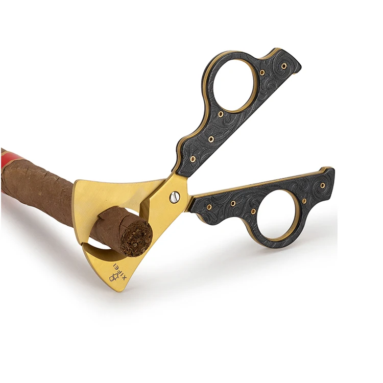 

Wholesale Latest Custom Logo Design Cigar Cutter Scissor