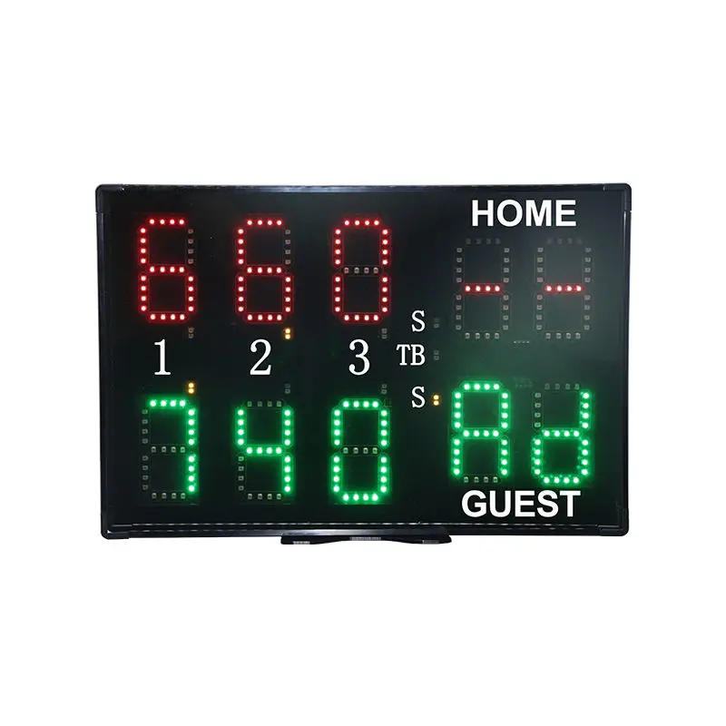 YIZHI 7 Segment Digital Scoring Board LED Electronic Tennis Scoreboard with Home Guest for Padel Court Events and Training