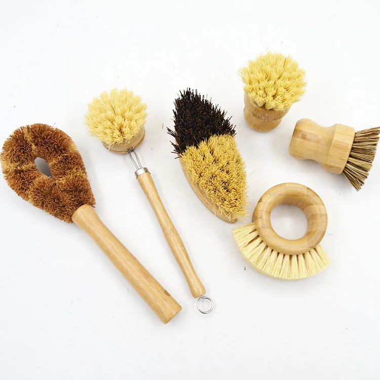 

High-end Kitchen Tools Mini Custom Laser Logo Zero Waste Fruit Cleaning Dispenser Dishwashing Cleaning Brush With Long Handle