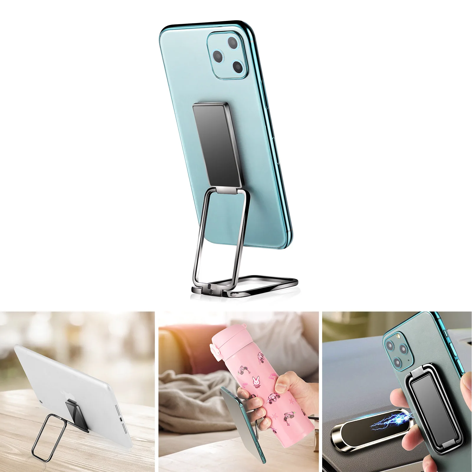 

Universal Flexible Foldable Mobile Phone Holder Desk Stand For Iphone, Rose gold, silver, black