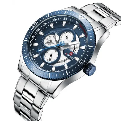 

NAVIFORCE Men Watch 9140 New Fashion Stainless Steel Watches Men Wrist Luxury Quartz Military Wristwatches Relogio Masculino, According to reality