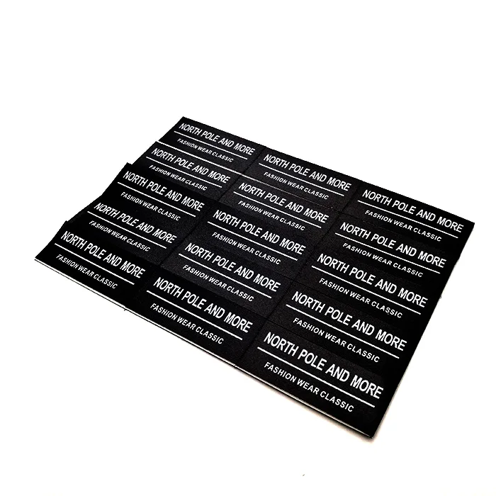 

custom kinds of peel off adhesive backing woven label for clothing