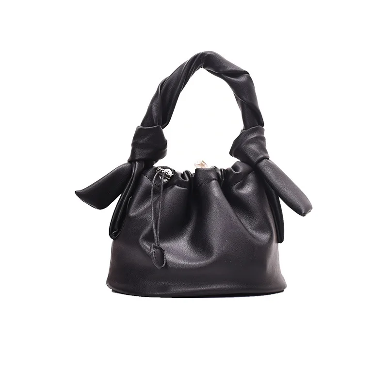 

Lady bucket bag pleated handbag cloud small bag fashion bags, 2 color
