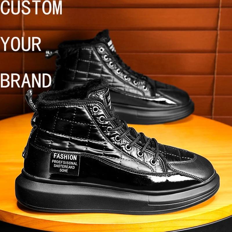 

Men Boots Lightweight Winter Shoes for Men sequin Snow Boots Waterproof Winter Footwear Slip on Ankle Winter fur Boots shoes