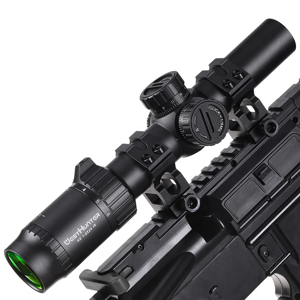 

WESTHUNTER HD 1-6X24 IR Hunting Riflescope Tactical Red Green Illuminated Compact Scope Outdoor Long Range Shooting Optic Sights
