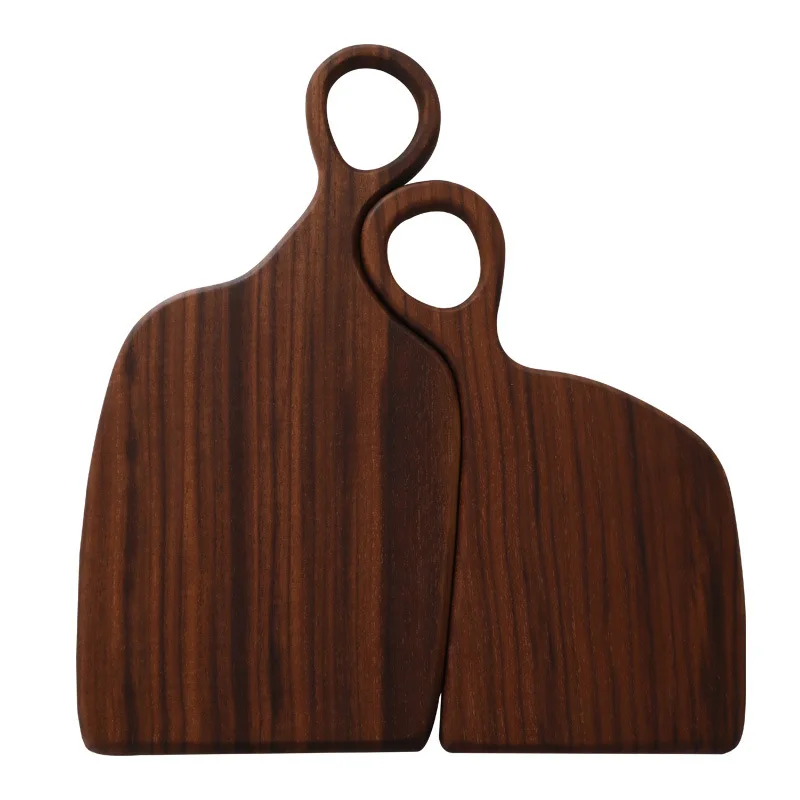 

Good Design Natural Black Walnut With Handle Have-Porous Cutting Board Cheese Fruit Bread Wooden Chopping Cutting Board For Home