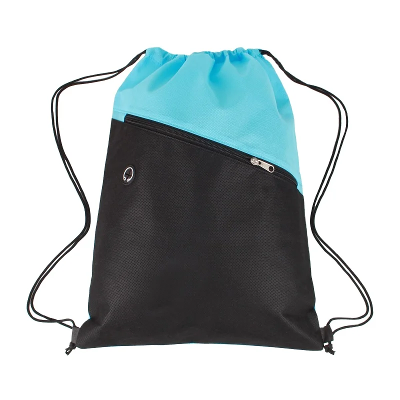 

Zipper Pocket Custom Logo and Color Non Woven Drawstring bag
