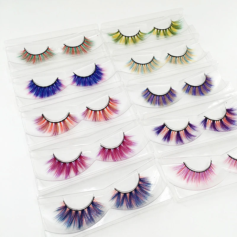 

Custom Private Label box Natural Black 100% real thick mink eyelashes 3d faux mink eyelashes