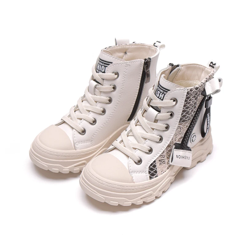 

2020 Girls Martin Boots Leather Sport Shoes For Boys Children Warm Boots Fashion Soft Bottom Boys Snow Boots Kids