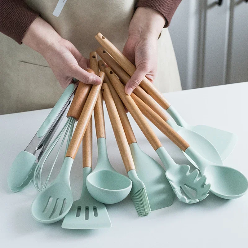 

Factory Hot sell kitchen accessories Silicone Utensil Set 11pcs/set Silicone tools In Kitchen, Customized