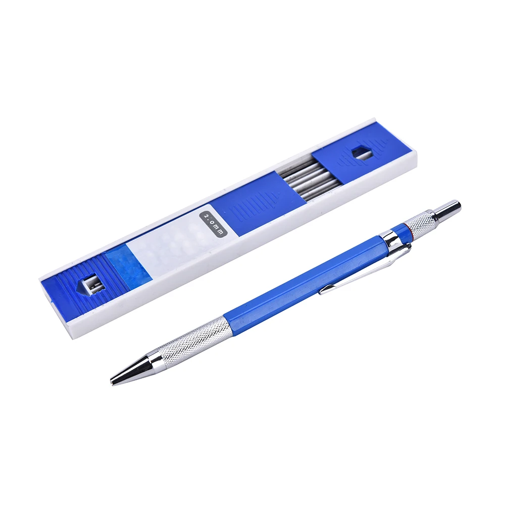 

Free Ship Plastic Metal shell Automatic 2B 2mm Lead Mechanical Pencils Draw Drafting Pencil with 12 Leads Refills School Writing