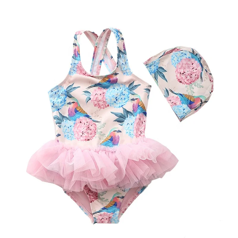 

Wholesale Fancy ballet Summer Baby Girl Boutique One Piece swimsuit floral Girls Beach Clothes Kids Bathing Suit Swim Wear, 6 colors