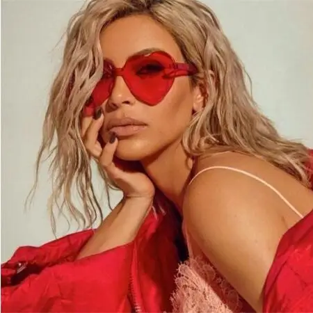 

NEW Love Heart Shaped Sunglasses Women Rimless Frame Tint Clear Lens Colorful Sunglasses Red Pink Yellow Shades