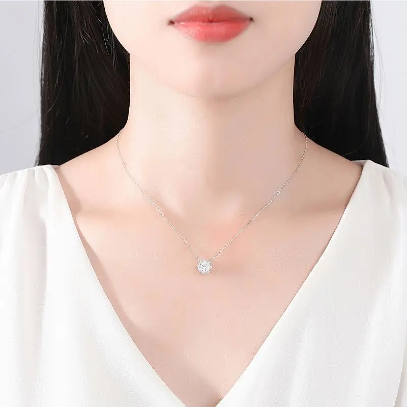 

In-Stock customized Moissanite S925 Silver necklace With New Fashion, Picture