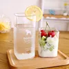 square glass cup milk glass cup juice glass cup