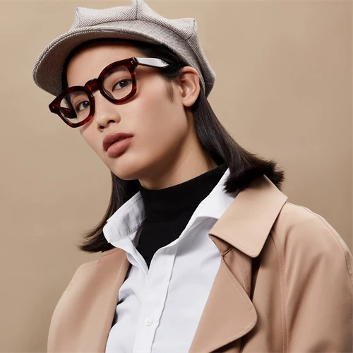 

Big Oversized Fashionable Frame Glasses Square Frames Acetate Chain Luxury Eyeglasses