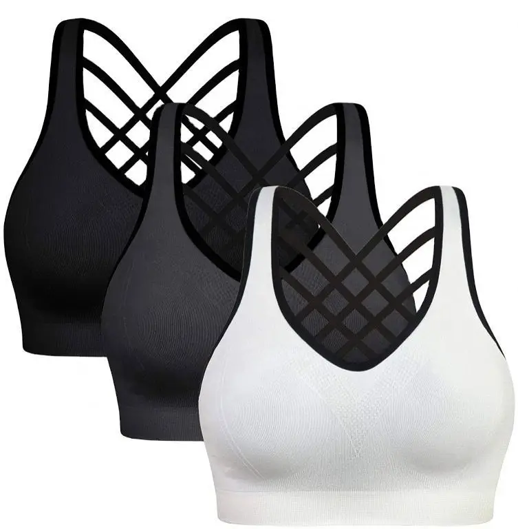 

two piece sport bras pants and bra seamless sports yoga wear set women cross wire free  for women sports bras, Customized