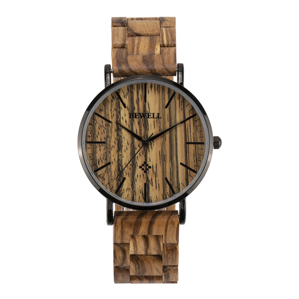 

New Design Wooden Strap Watch Metal with Wood Watch for Men