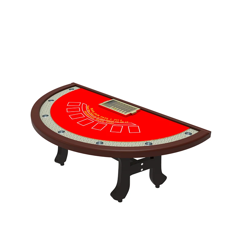 

YH High Quantity Solid Wood Semicircle Blackjack Poker Table With Chips Tray For Sale, Custom color