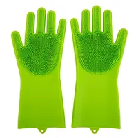 

New Products Heat Resistant Dish Washing Silicone Magic gloves Food grade silicone gloves brush With Wash Scrubber