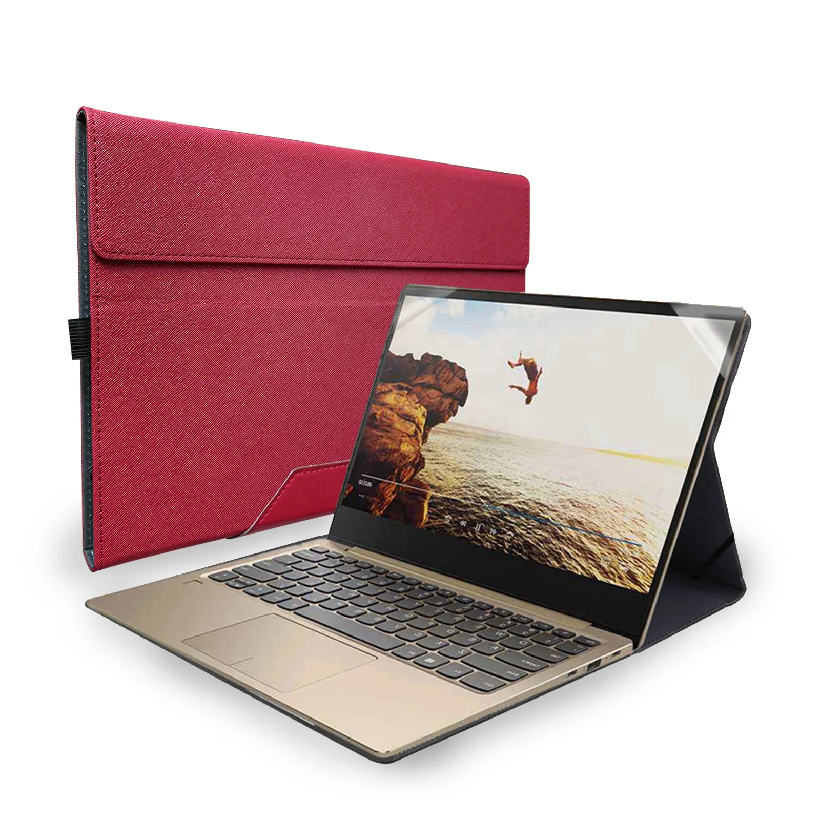 

Case For Samsung Galaxy Book S/Galaxy Book Ion NP930XCJ&Galaxy Chromebook XE930QCA 13.3 Inch Laptop PU Leather Folio Stand Cover