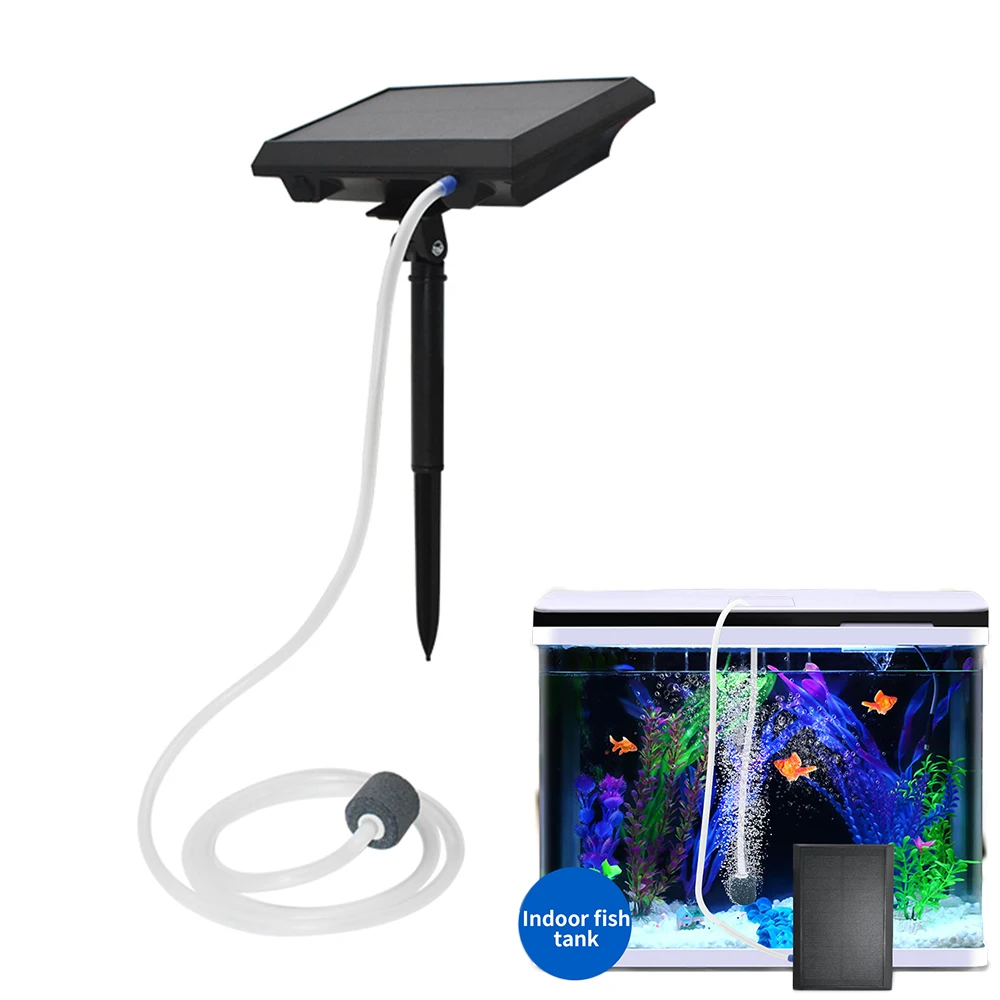 

New Style Outdoor Portable Solar Oxygen Air Pump Solar Powered Watering Pump Kit with Aquarium Oxygen Pipe and Air Bubble Stone
