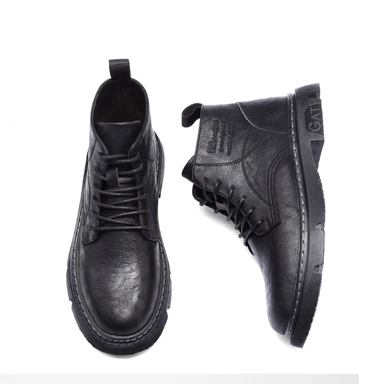 

Chelsea Boots Men, Black Finished Genuine Leather Winter Men's Boots