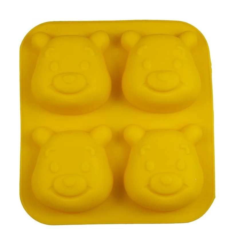 

Cute Four-hole Fondant Bear Fondant Cake Jelly Pudding Clay Silicone Mold for Baking Pastry Cake Tools Accessories Supplies