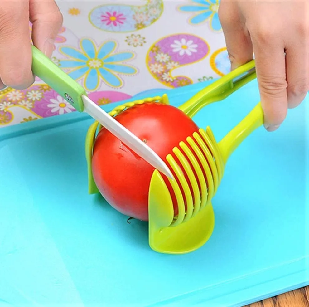 

Onion Lemon Cutting Holder Kitchen Gadgets Tools Plastic Potato Fruit Vegetable Slicers Tomato Cutter Shredders Tools