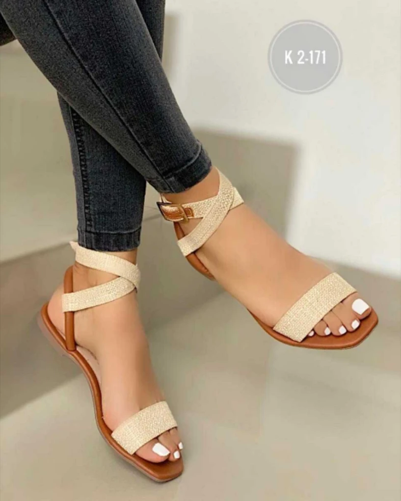 

Simple and elegant square toe Women's Flat sandals 210629-01, Black,bige,brown