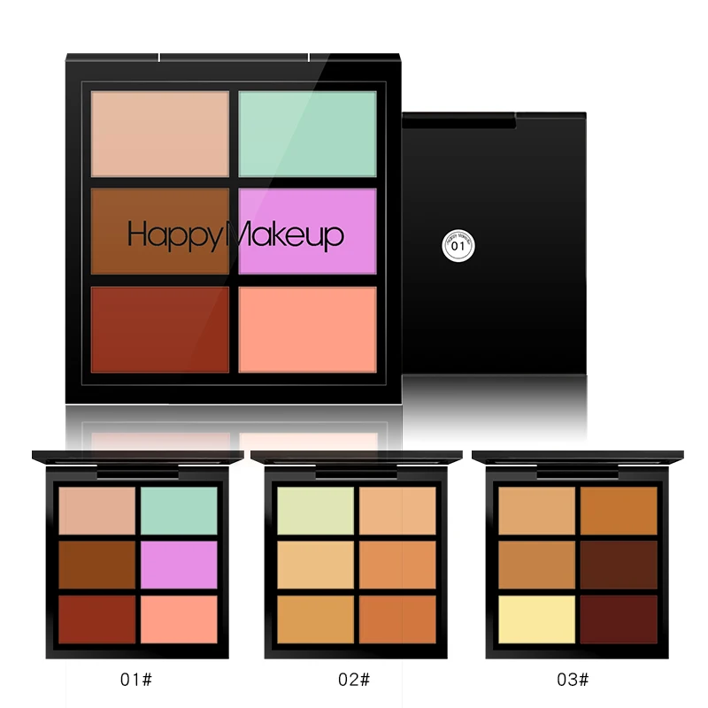 

happy makeup face cream Concealer 6 Colors Contour Palette, 6color