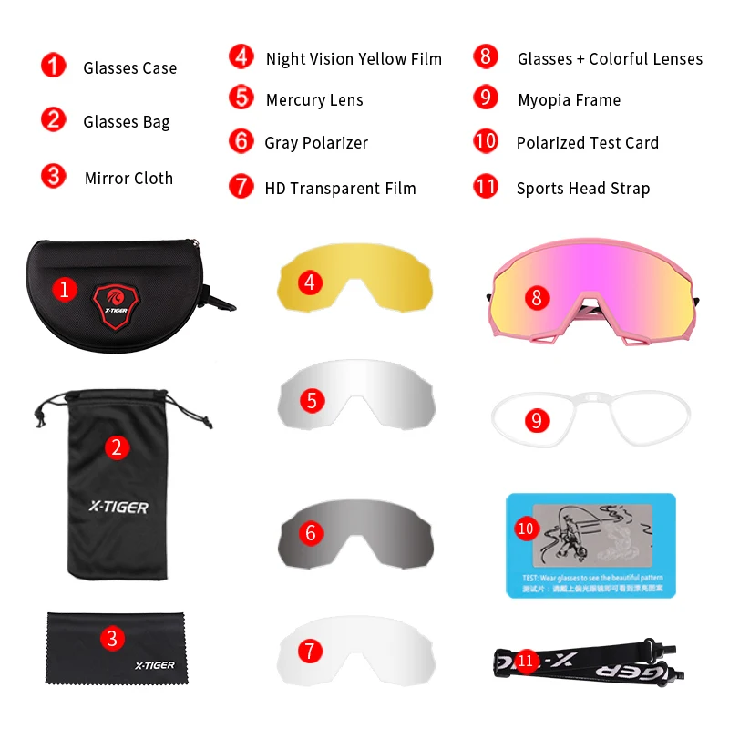 
X-TIGER Cycling Glasses Polarized Outdoor Sports Bicycle Glasses MTB Bike Sunglasses Wind Racing Goggles Woman Cycling Eyewear 