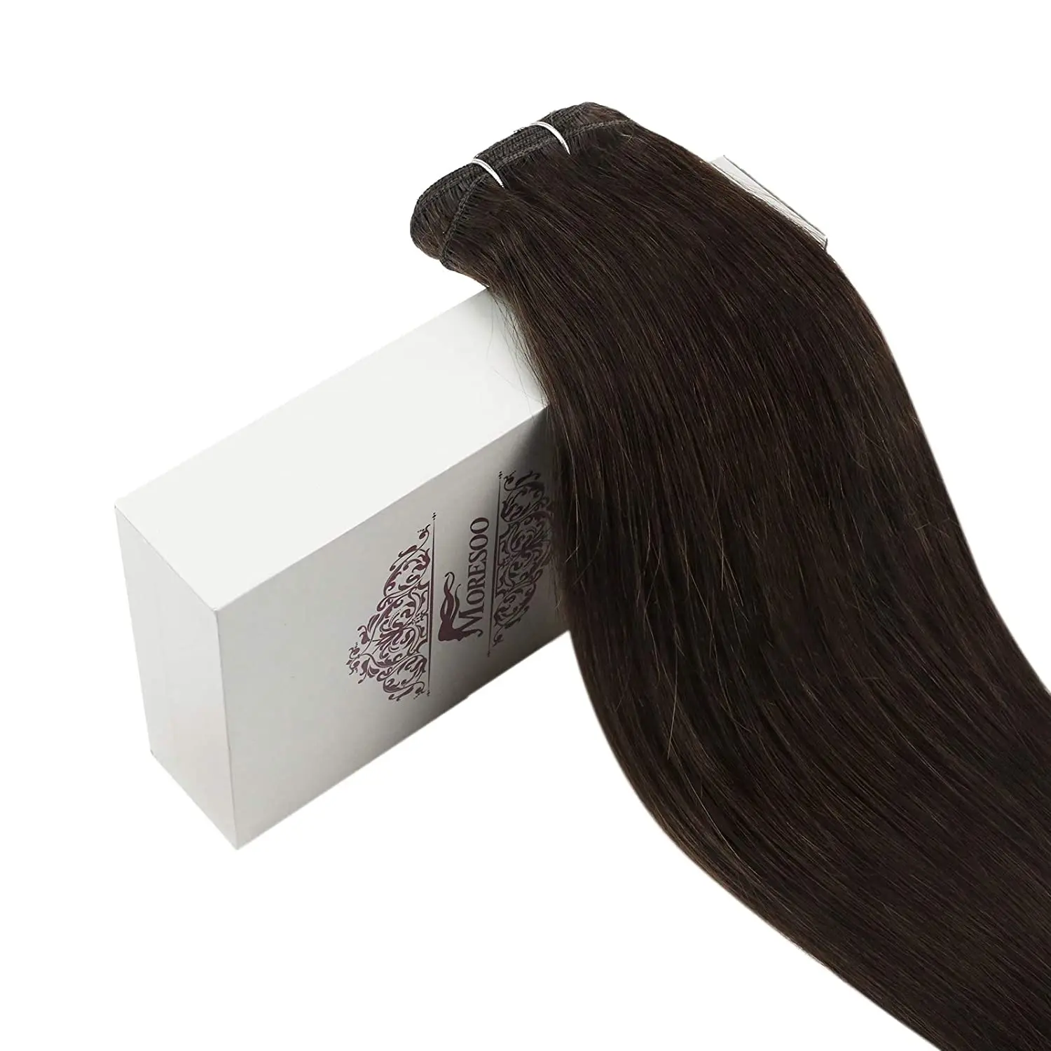 

Moresoo Top Quality 100% Virgin Cuticle Aligned Human Hair Weave double weft human hair extensions sew in bundle, #2/6/2 darkest brown balayage medium brown highlight