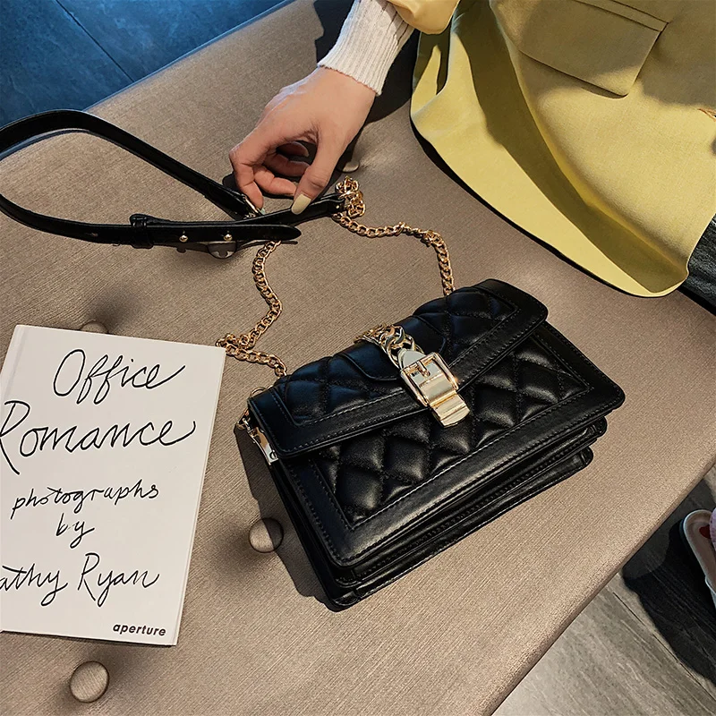 

2019 lady hand bag top design durable PU leather bag shoulder bag, Blue black white