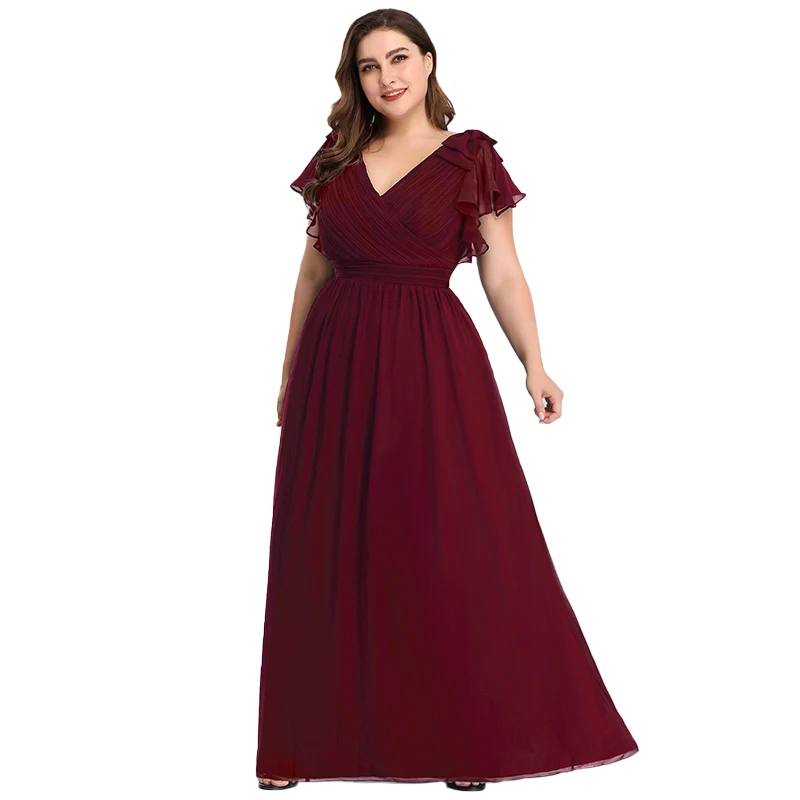 

Custom New Fashion Solid Color Plus Size Women Party Long Wedding Bridesmaid Dress, Burgundy/champagne/navy blue/pink