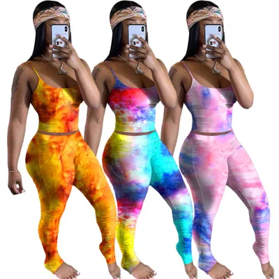 

B34964A Hot ladies sexy 2 pcs casual clothes 3 colors printed bodycon pants set, Shown