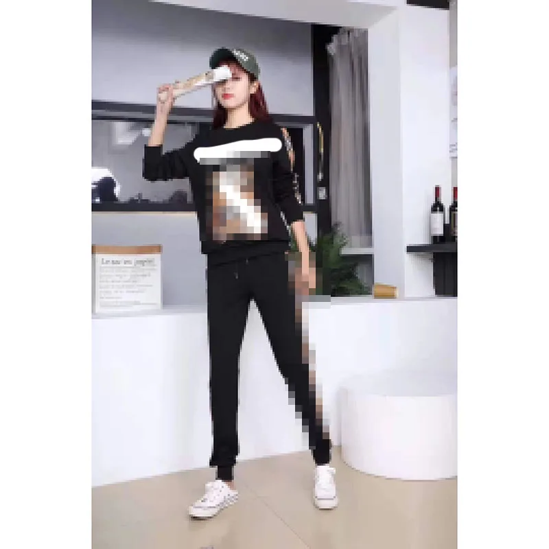 

Droma in stock new design casual wear knit fashionable top with long pant oem wholesale autumn two piece set women clothing 2020, Picture color