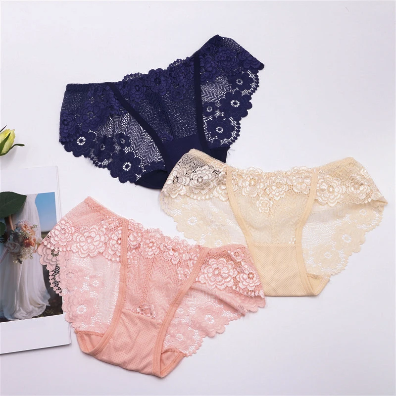 

JUNXI Ladies Underwear Transparent Cheeky Lace Panties Sexy Women Brief