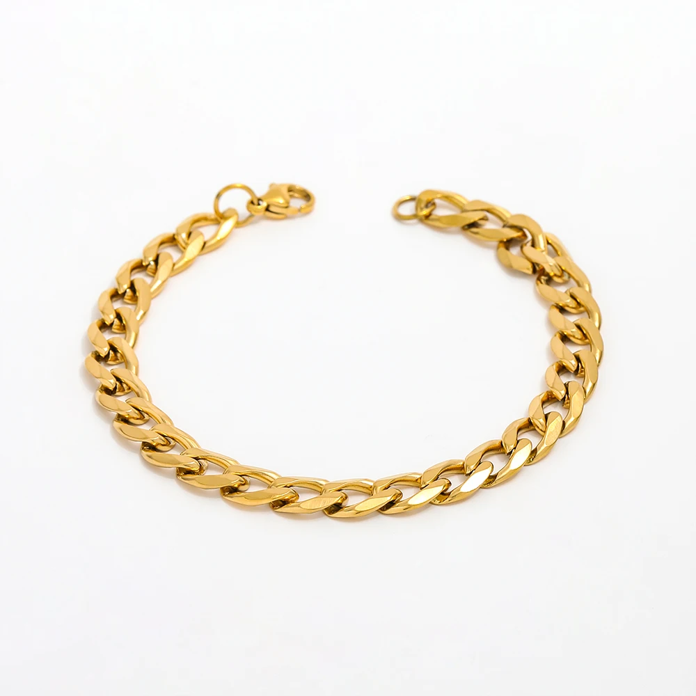 Joolim Stylish Stainless Steel 18K Gold Plated  Chain  Bracelet Design Jewelry Wholesale