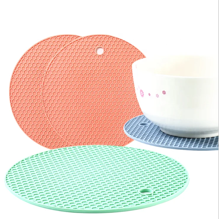 

Factory supplier heat resistant honeycomb silicone pad hot pot holder mat non-slip heat insulation coaster, See the picture